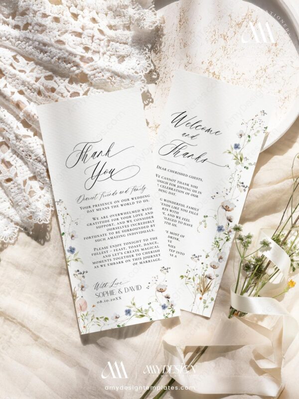 DIY Wedding Place Setting Thank You Note