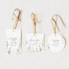 Elegant Minimalist Wildflower Tags | Personalized Wedding Bridal Baby Shower Tags Printable Editable Elegant Minimalist Wildflower Tags | Personalized Wedding Bridal Baby Shower Tags Printable Editable