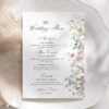 Dinner Menu Card Template | Wildflower Wedding Menu Place Card Template | Custom Menu Printable DIY