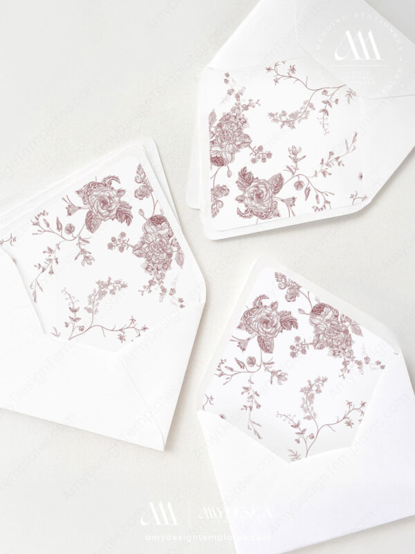 Monogram Wedding Envelope Liner Template | Envelope Liners A7 Flap | Printable Liners | Digital Download