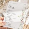 Botanical Baby Shower Menu Template | Wildflower Bridal Shower Menu Place Card | Birthday Menu Cards Botanical Baby Shower Menu Template | Wildflower Bridal Shower Menu Place Card | Birthday Menu Cards