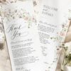 Menu Wedding Thank You Place Cards Template | Wildflower Thank You Napkin Note | Printable Menu Thank You Note Place Card
