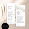 Menu Wedding Thank You Place Cards Template | Wildflower Thank You Napkin Note | Printable Menu Thank You Note Place Card