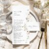 Menu Wedding Thank You Place Cards Template | Wildflower Thank You Napkin Note | Printable Menu Thank You Note Place Card