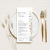 Printable Menu Thank You Place Card Download | Wildflower Thank You Napkin Note | Place Setting Menu Printable Template Download Printable Menu Thank You Place Card Download | Wildflower Thank You Napkin Note | Place Setting Menu Printable Template Download