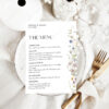 Printable Menu Thank You Place Card Download | Wildflower Thank You Napkin Note | Place Setting Menu Printable Template Download Printable Menu Thank You Place Card Download | Wildflower Thank You Napkin Note | Place Setting Menu Printable Template Download