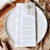 Boho Wedding Napkin Note Menu Template | Printable Menu Cards | Greenery Wedding Place Setting Cards Thank You Boho Wedding Napkin Note Menu Template | Printable Menu Cards | Greenery Wedding Place Setting Cards Thank You