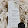 Boho Wedding Napkin Note Menu Template | Printable Menu Cards | Greenery Wedding Place Setting Cards Thank You Boho Wedding Napkin Note Menu Template | Printable Menu Cards | Greenery Wedding Place Setting Cards Thank You
