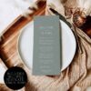 Sage Green Menu Thank You Place Card Printable | Menu Thank You Napkin Note | Dessert Wedding Menu Sage Green Menu Thank You Place Card Printable | Menu Thank You Napkin Note | Dessert Wedding Menu
