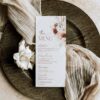 Boho Wedding Menu Place Card Template | Modern Boho Menu Template | Bohemian Wedding Dinner Menu