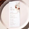 Boho Wedding Menu Place Card Template | Modern Boho Menu Template | Bohemian Wedding Dinner Menu