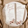 Editable Terracotta Menu Card | Boho Rust Wedding Menu Template | Terracotta Menu Template