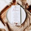 Editable Terracotta Menu Card | Boho Rust Wedding Menu Template | Terracotta Menu Template