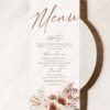 Editable Terracotta Menu Card | Boho Rust Wedding Menu Template | Terracotta Menu Template