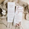 Terracotta Wedding Napkin Note Template Printable | Rust Boho Template Printable Place Setting Thank You | Instant Download