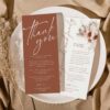 Terracotta Wedding Napkin Note Template Printable | Rust Boho Template Printable Place Setting Thank You | Instant Download