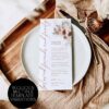 Terracotta Wedding Napkin Note Template Printable | Rust Boho Template Printable Place Setting Thank You | Instant Download