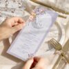 Spring Floral Menu Place Card Template | Shower Brunch Menu Template | Purple Peach Floral Wedding Menu Printable Table Decor