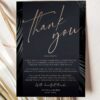 Elegant Table Thank You Note Template Printable | Table Setting Thank You Card | Black Gold Printable Cards | Thank You Napkin Note