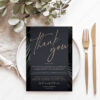 Elegant Table Thank You Note Template Printable | Table Setting Thank You Card | Black Gold Printable Cards | Thank You Napkin Note