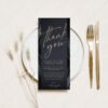 Elegant Table Thank You Note Template Printable | Table Setting Thank You Card | Black Gold Printable Cards | Thank You Napkin Note