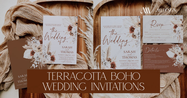 Terracotta Boho Wedding Invitations: Sun-Drenched & Stylish