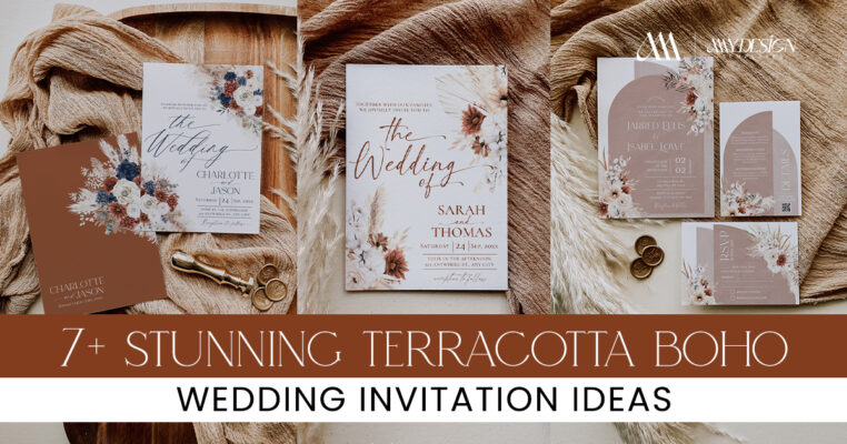 7+ Stunning Terracotta Boho Wedding Invitation Ideas