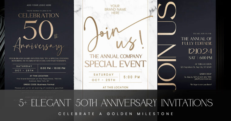 5+ Elegant 50th Anniversary Invitations: Celebrate a Golden Milestone