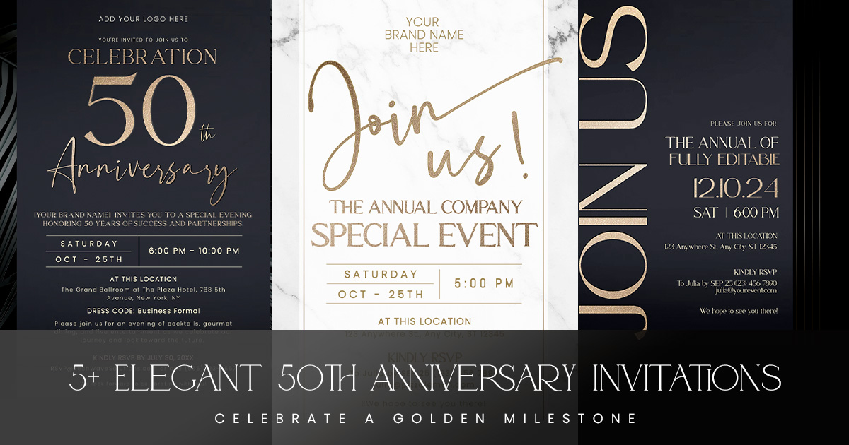 5+ Elegant 50th Anniversary Invitations: Celebrate a Golden Milestone 5+ Elegant 50th Anniversary Invitations: Celebrate a Golden Milestone