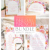 Floral Bridal Brunch Template Bundle | Bright Flower Bridal Shower Brunch Invitations | Editable Menu Place Cards & Signs Floral Bridal Brunch Template Bundle | Bright Flower Bridal Shower Brunch Invitations | Editable Menu, Place Cards & Signs