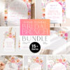 Floral Bridal Brunch Template Bundle | Bright Flower Bridal Shower Brunch Invitations | Editable Menu Place Cards & Signs Floral Bridal Brunch Template Bundle | Bright Flower Bridal Shower Brunch Invitations | Editable Menu, Place Cards & Signs