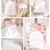 Floral Bridal Brunch Template Bundle | Bright Flower Bridal Shower Brunch Invitations | Editable Menu Place Cards & Signs Floral Bridal Brunch Template Bundle | Bright Flower Bridal Shower Brunch Invitations | Editable Menu, Place Cards & Signs