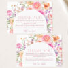 Floral Thank You Card Printable Template | Bright Flowers Wedding Thank You Printable