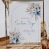 Dusty Blue Custom Sign Template | Editable Table Sign Printable Bohemian