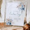 Dusty Blue Custom Sign Template | Editable Table Sign Printable Bohemian