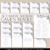 Lilac Bridal Shower Invitations Bundle Template | Purple Bridal Shower Bundles | 50 Printable Shower Games Bridal Shower Games Bundle | Wildflower Shower Games Printable Editable Templates