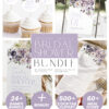 Purple Floral Bridal Shower Invitation Bundle | Poppy Flowers Bridal Shower Invite Signs & Games Bundle Editable Template Purple Floral Bridal Shower Invitation Bundle | Poppy Flowers Bridal Shower Invite Signs & Games Bundle Editable Template