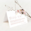 Pink Bridal Shower Thank You Card Printable Template | Floral Thank You Cards