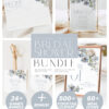 Blue Spring Floral Bridal Shower Bundle Template | Dusty Blue Bridal Shower Invitations | 24 Shower Games Bundle Blue Spring Floral Bridal Shower Bundle Template | Dusty Blue Bridal Shower Invitations | 24 Shower Games Bundle