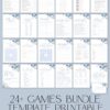 Blue Floral Bridal Shower Invitation Bundle | Dusty Blue Bridal Shower Games Bundle | Bridal Shower Decor Editable Template 24 Printable Bridal Shower Games Template | Blue Shower Game Template Fully Editable