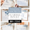 Blue Floral Bridal Shower Invitation Bundle | Dusty Blue Bridal Shower Games Bundle | Bridal Shower Decor Editable Template Blue Floral Bridal Shower Invitation Bundle | Dusty Blue Bridal Shower Games Bundle | Bridal Shower Decor Editable Template