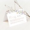 Wildflower Thank You Card Template Printable | Flat and Folded Floral Thank You Bridal Shower