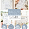 Blue Floral Bridal Shower Bundle | Wildflower Bridal Shower Invitations Template | Shower Signage Games Bundle