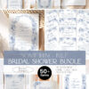 Something Blue Bridal Shower Invitation Template Bundle | French Toile Bridal Shower Bundle | Games Bundle Editable