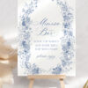 Something Blue Bridal Shower Mimosa Bar Printable Sign | French Toile Floral Table Signs