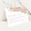 Colorful Flowers Thank You Card Template Printable | Flat and Folded Thank You Cards