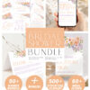 Spring Bridal Shower Bundle Template | Peach Purple Floral Bridal Shower Invitation Bundle | Editable Games Spring Bridal Shower Bundle Template | Peach Purple Floral Bridal Shower Invitation Bundle | Editable Games