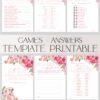 Hot Pink Bridal Shower Bundle | Floral Bridal Shower Invitation Template | 24 Editable Games Bundle Hot Pink Bridal Games Printable Download | Editable 24 Bridal Shower Games Bundle Template