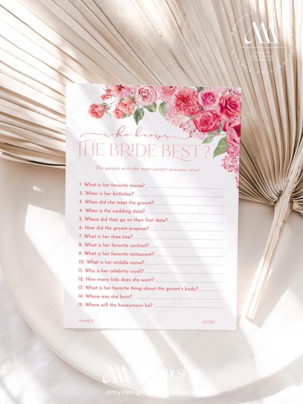 Hot Pink Bridal Games Printable Download | Editable 24 Bridal Shower Games Bundle Template Hot Pink Bridal Games Printable Download | Editable 24 Bridal Shower Games Bundle Template