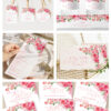 Hot Pink Bridal Shower Bundle | Floral Bridal Shower Invitation Template | 24 Editable Games Bundle